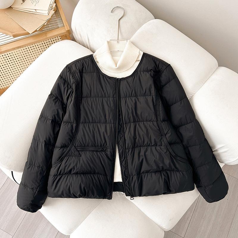 Wind collarless light down cotton clothes women's winter loose casual fashion warm cotton coat
