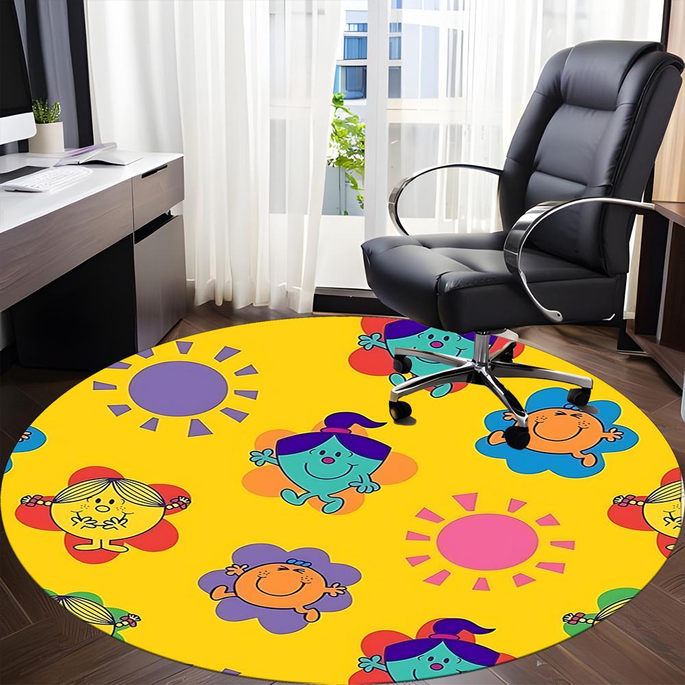 1pc Flower Sun Office Round Area Rug, Under Office Chairs Bedroom Living Room Home Decor, Room Deco, Available In Various Sizes