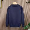 Men's Fine Knit Lapel Polo Sweater: Cozy, Skin-Friendly, Long Sleeve, Trendy, Loose Fit, High-End Feel.
