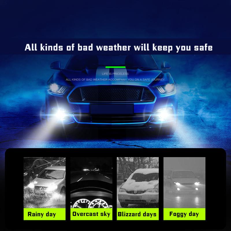 2Pcs Helle H11 H8 Led Auto CSP HB3 HB4 9005 9006 LED Nebel Lampe Scheinwerfer Birne DC12-24V H7 auto Nebel Lampe DRL