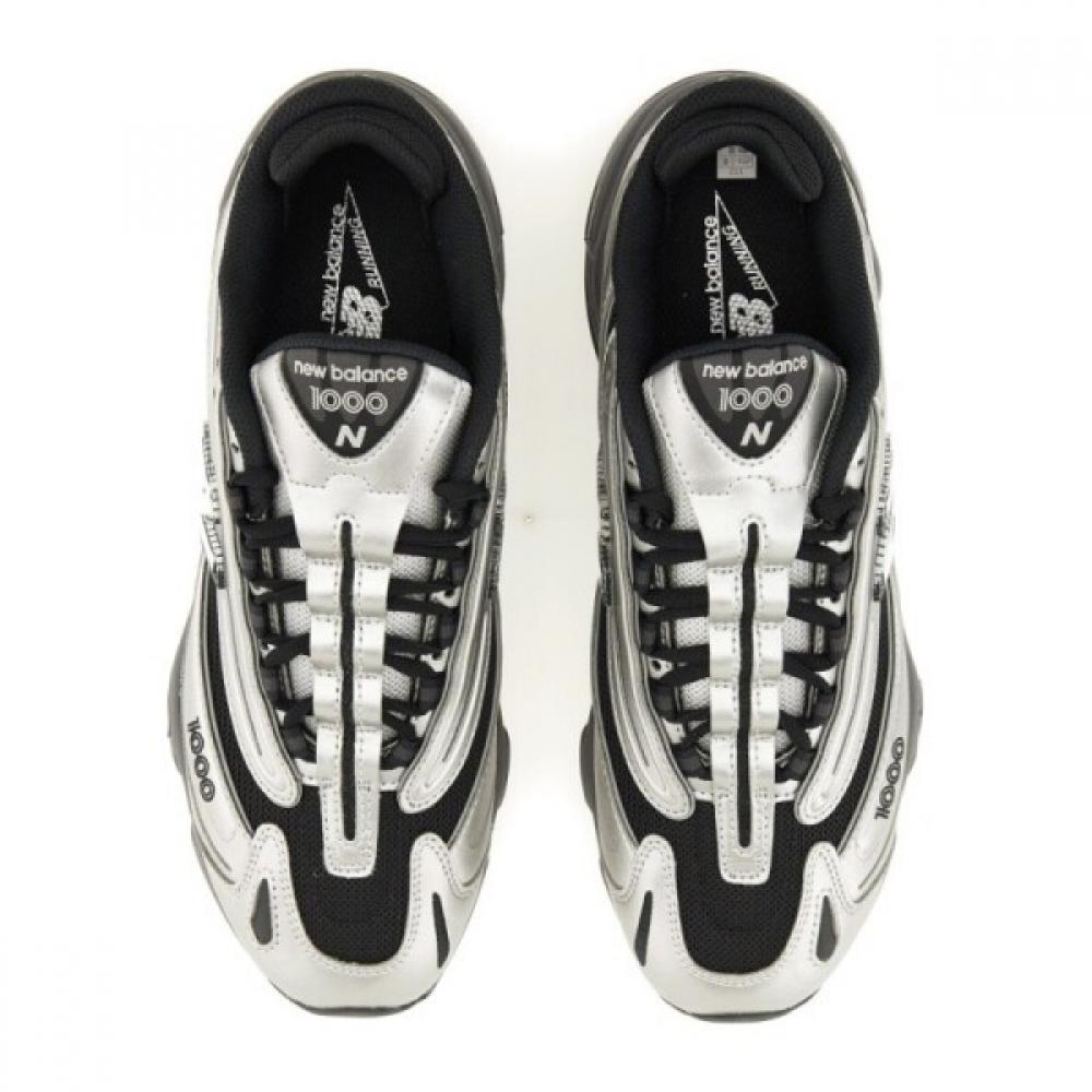 New Balance Silver Color Black Accent Lace Up Low Top Sneakers M1000egr Silverm