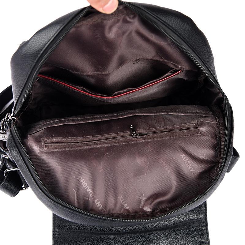 Backpack Women's Versatile Large Capacity Fashion New Trendy Women's Anti-theft Backpack School Bag Soft Leather Casual Bag