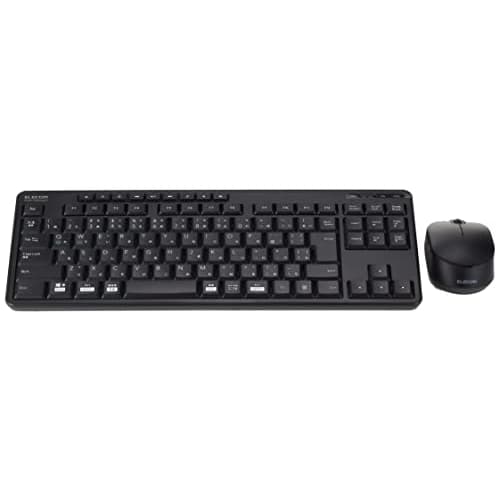 Elecom Ensemble clavier et souris sans fil silencieux, antibactérien, noir, TK-FDM115SKMBK