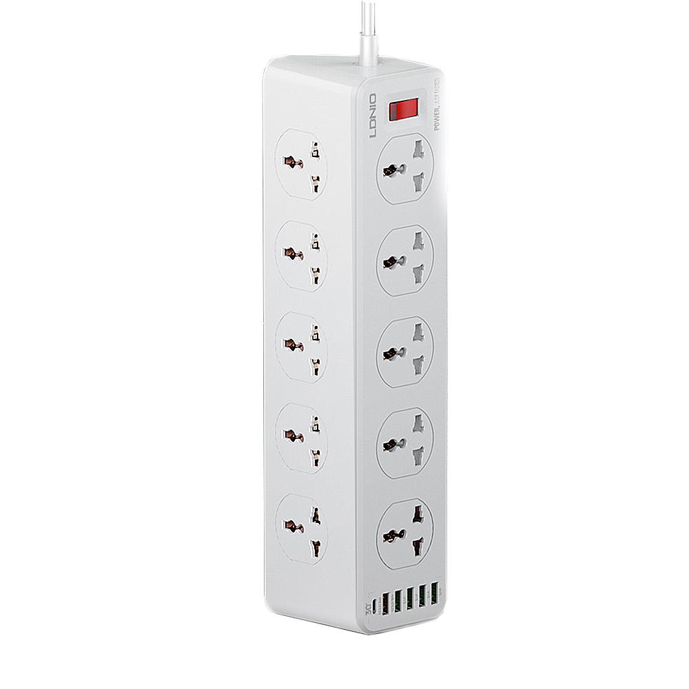 

LDNIO SC10610 European Standard Power Socket 10 Outlets with 30W 4USB%2BPD%2BQC Fast Charging Socket Multifunctional EU Socket Plug Board