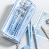 Transparent Pen Bag Stable Triangle Base Stationery Pouch Multi-functional Pencil Case  Students