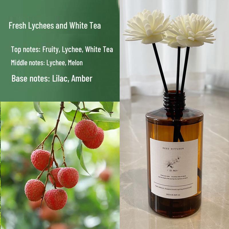 Large-Capacity White Tea Aroma Diffuser, Flameless Bedroom Air Freshener, 260ml Refill Essential Oil.
