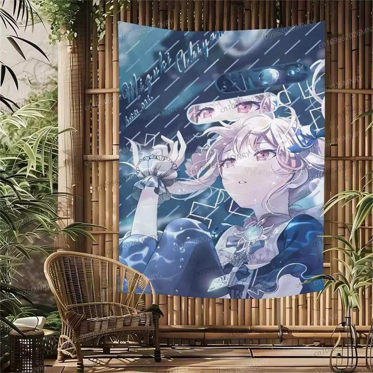 

Kawaii Japanese Tapestry Akiyama Mizuki Wall Hanging Bohemian Tapestry Cute Core Room Decoration Aesthetic Home Decor Tapestry 74x94cm(29x37in)