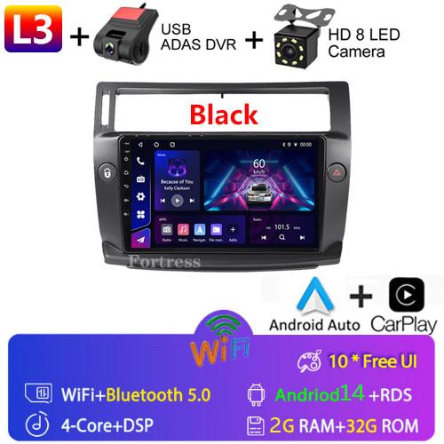 Android 14 Car Radio for Citroen C4 C-Triomphe C-Quatre 2004-2009 Multimedia Video Player Navigation GPS Carplay 4G QLED Screen