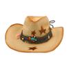 Summer Beach Straw Hat Western Outdoor Cowboy Visor Knight Travel Mountaineering Sun Protection Men and Women Tibetan Hat