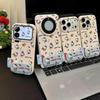 Leather Texture Cat Design Case for Apple iPhone 17 Pro Max/16/15/14/13