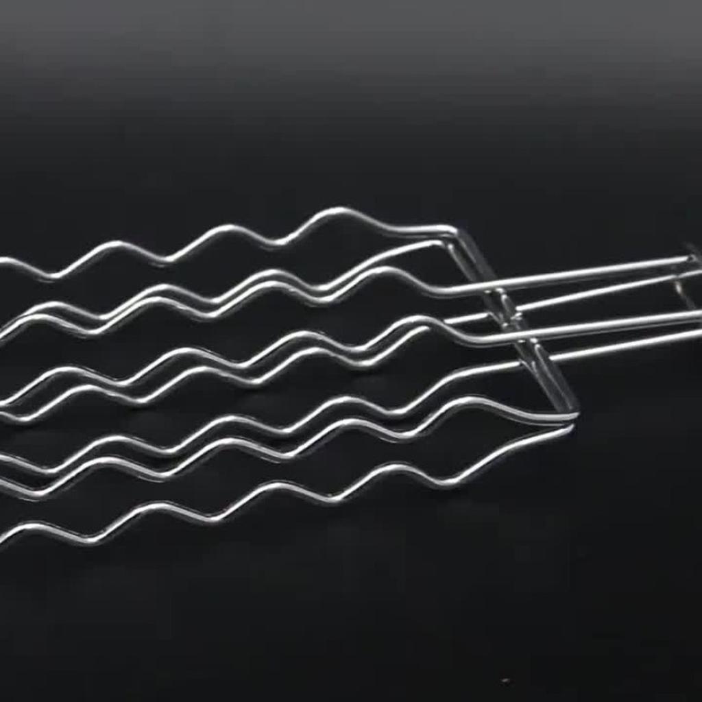 Cestello Griglia per Salsicce in Acciaio Inossidabile 49x9cm Griglia per Hot Dog Strumento per Barbecue con Manico Lungo per Cucina all'Aperto e BBQ