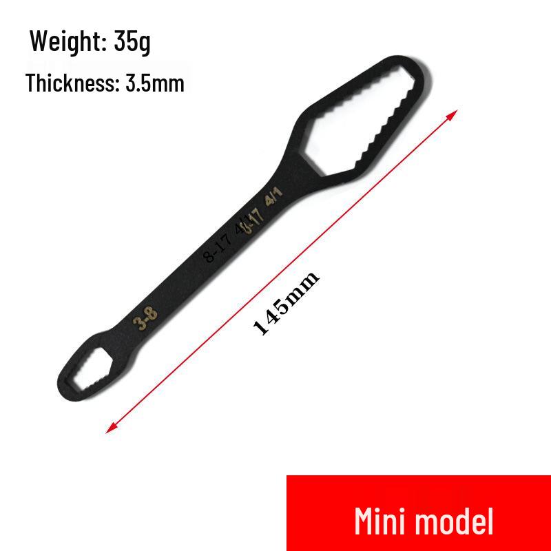 Plum Blossom Double-Ended Adjustable Wrench 8-22mm - Non-slip, Self-tightening, Multifunctional Open-end Tool for Household & Auto Repair