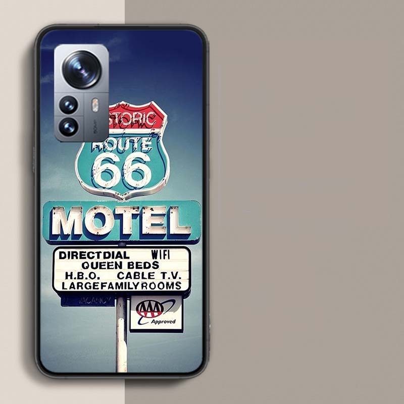 

America Route 66 Phone Case For Redmi Note 15 Pro 5G 14 13 12 Pro Plus 11 11T 11E 11S 10 Pro 10S 9 9S Cover Cell Clear with Suit Redmi Note 13 5G