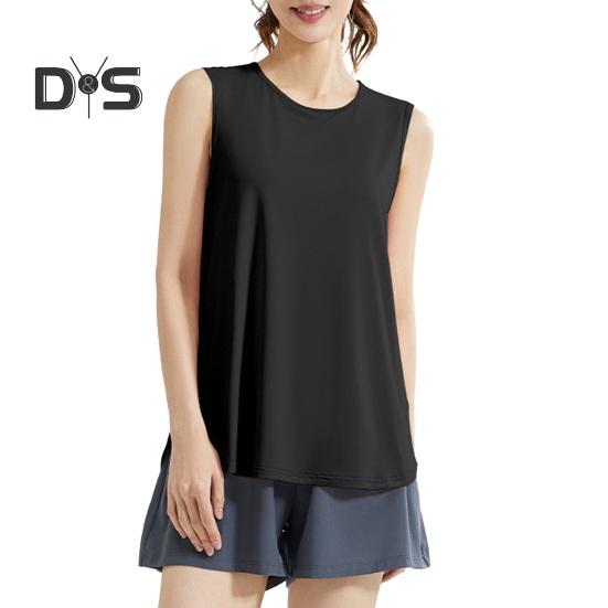 

Женский жилет, дышащая сетчатая спинка, свободный крой, дизайн с морщинами, топы, однотонный гладкий тканевый спортивный жилет для йоги XXL