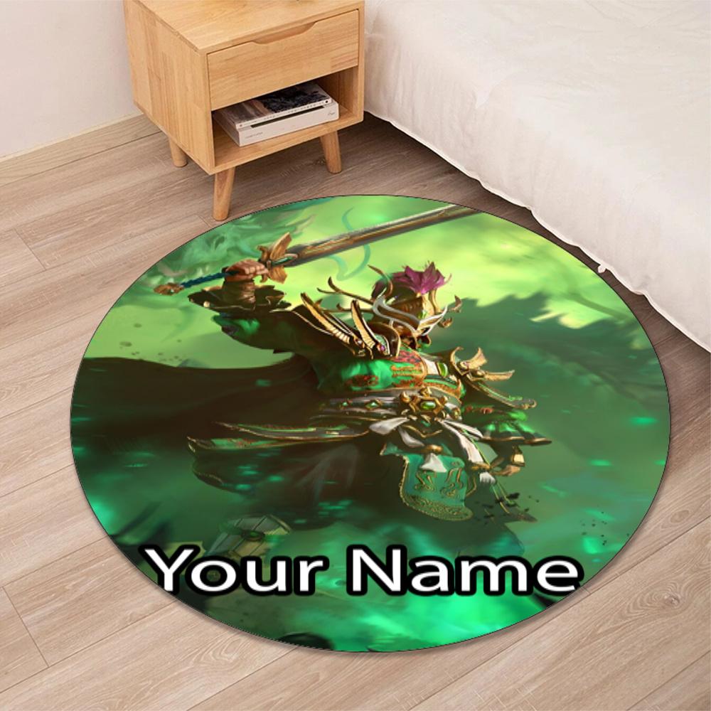 Custom Name Total War Warhammer Printed Round Rug Carpet Chair Rug Area Rug Entryway Doormats,for Office Chair Living Room Bedroom Kitchen Room.