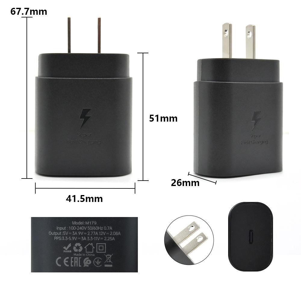 45W Fast Charger for Samsung S24 - Compatible with EU, US, and UK Standards