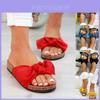 Women Flatform Bow Slides With Breathable Design For Summer Comfort**