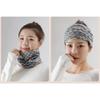 Women's Knitted Plaid Multifunctional Neck Gaiter Earloop Scarf Headband 3 in 1 Autumn Winter Warm Accessory Versatile Headwrap
