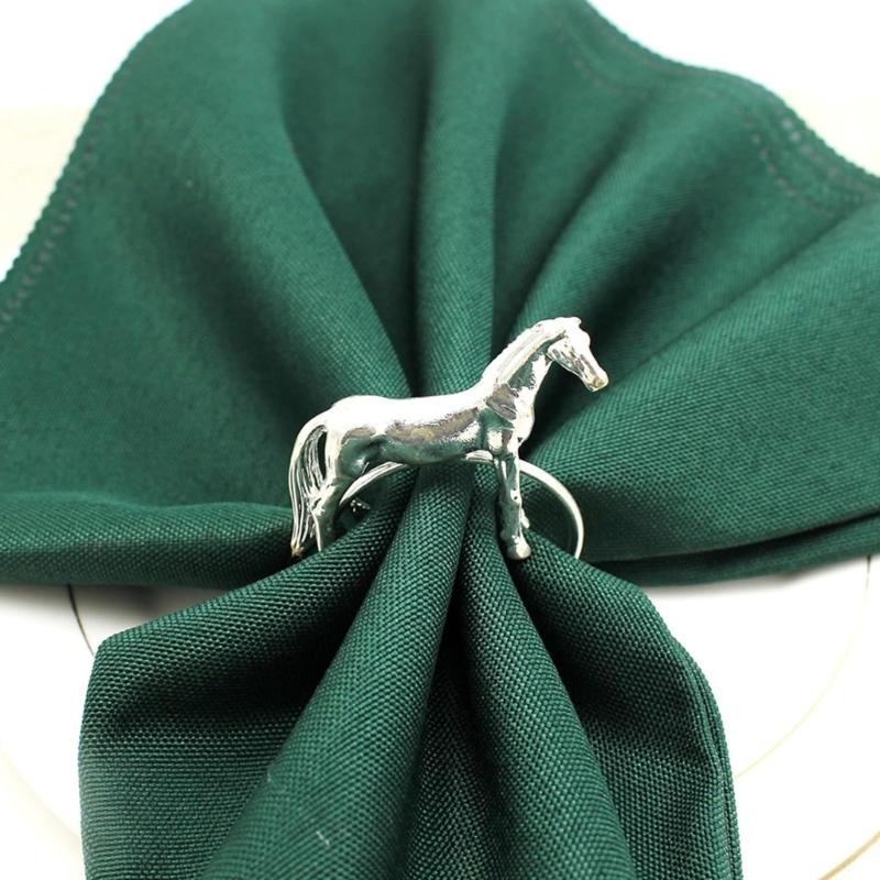 Pack of 6 Elegant Horse Design Napkin Rings Alloy Western Equestrians Napkin Buckle for Dining Table Parties Event Decors