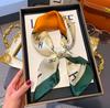 New silk scarf women's fashion versatile sense 70 square scarf neck protection scarf spring and autumn retro scarf tied bag