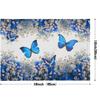 1PC Pack Blue Butterfly And White Flowers Placemats, 30x45CM Linen Rectangular Table Mats, Machine Washable Woven Dining