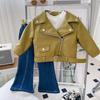 Mädchen Herbst Motorradlederjacke TQ137