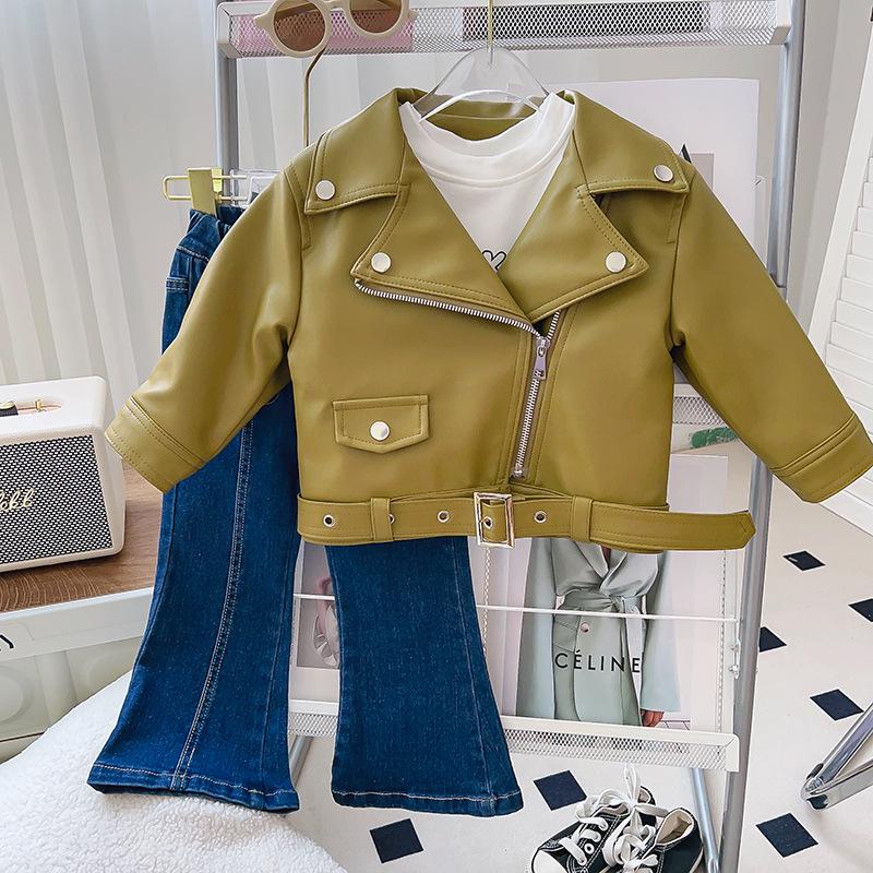 Mädchen Herbst Motorradlederjacke TQ137