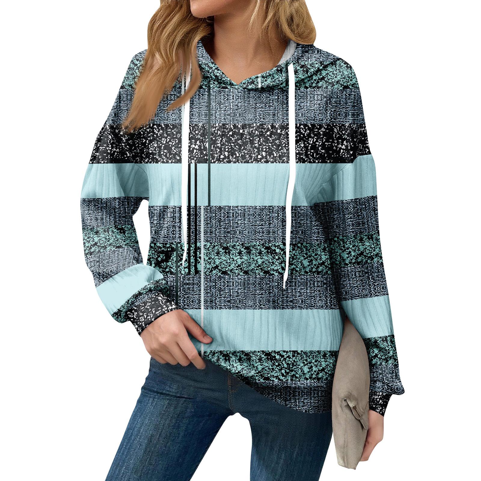 

Толстовки для женщин оверсайз зимние милые свитшоты пуловер трендовая осенняя одежда XL небесно-голубой