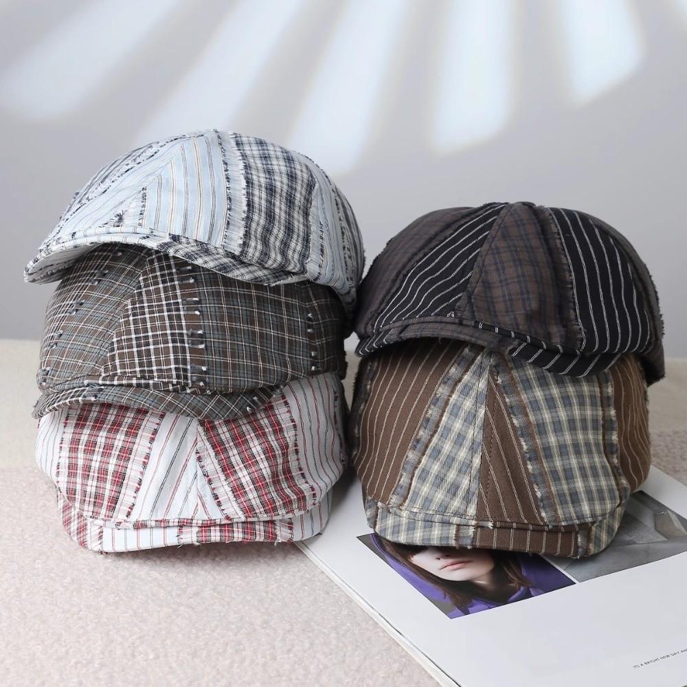 Korean Style Plaid Berets Y2k Painter Hat Vintage Newsboy Caps  Outdoor