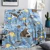 Pokemon Rocket Turtle Print Flannel Blanket,High Quality Comfortable for All Seasons,Home Decor,Warmth and Comfort,Perfect for Christmas Gifts