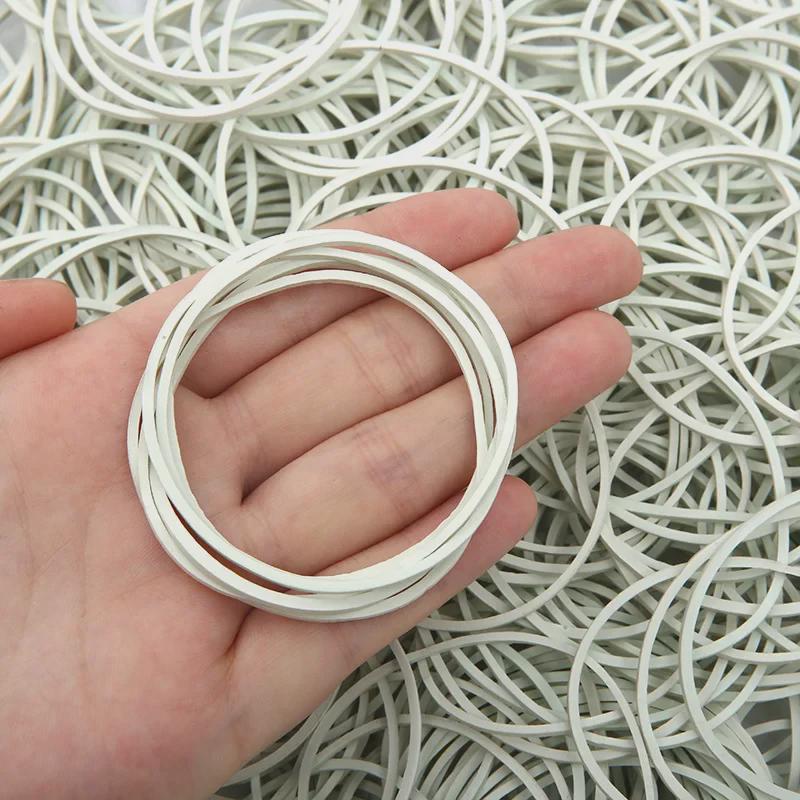 Durable High Elastic White Cowhide Rubber Bands for Office and Industrial Use
