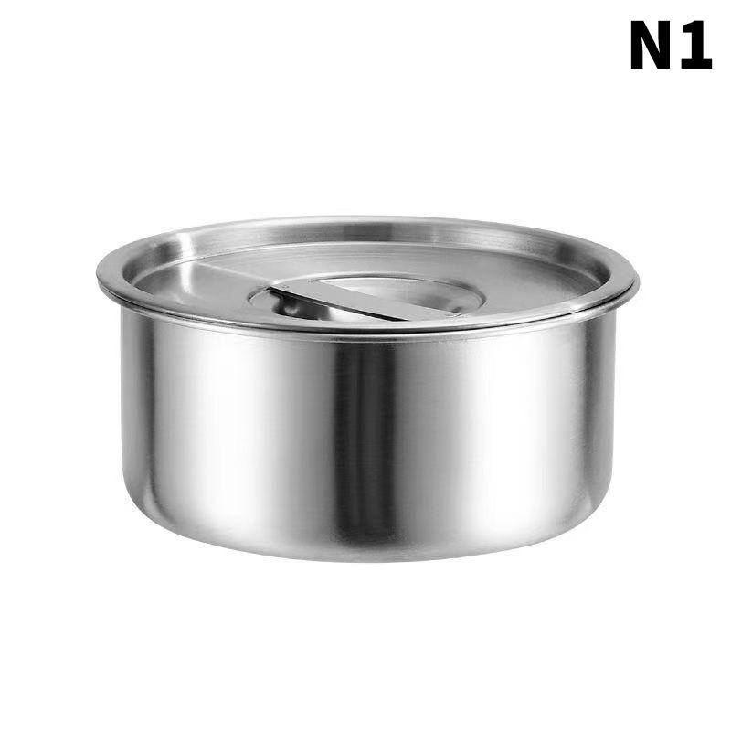 Rustfritt stål Dampet eggeskål med lokk Kjøkkenservise Fruktsalat Dessert Suppeskål Matbeholder Risnudelskål