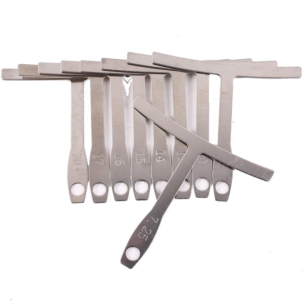 9 PCs Guitar Radius Gauge Set Stainless Steel T-shaped Guitar Builder Luthier Tool For Guitar Repair Bass Music Tool Kit