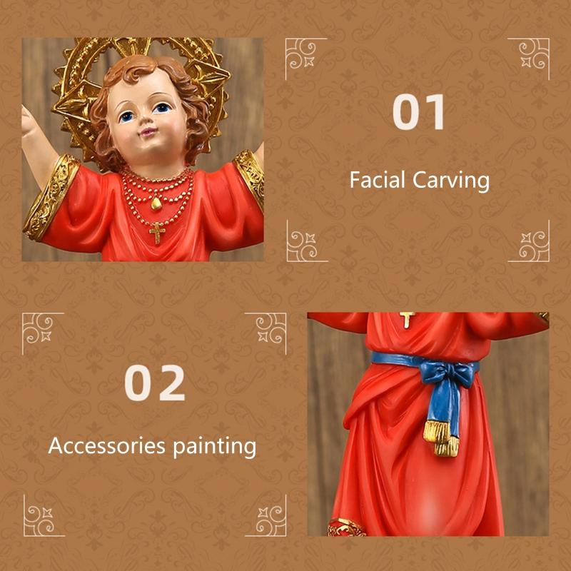 Statua Figurine Gesù Bambino Divino Divino 8 Pollici Statua Religiosa Decorazioni in Resina Scaffale Tavolo Espositore Decorazione
