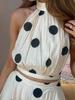 New  Polka Dot Printed Coat and Dress Set