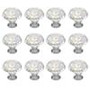 Cabinet Knobs, 12 Pack, 31 Mm Acrylic & Zinc Alloy Drawer Pulls Door Handles, Diamond Kitchen Solid Knobs Dresser Handles, Cupboard Hardware with