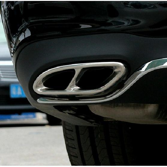 2pcs Exhaust Muffler Cover Trim For Mercedes Benz A B C E Class W205 2015-2016