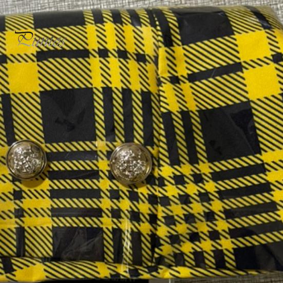 Stylish Check Print Skirt Button-Decorated Elegant Plaid Fashionable Soft And Breathable Commuter Style Polyester Material High Waist Pleated