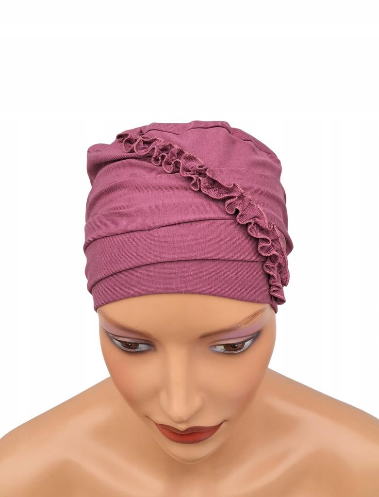 Turban Damski Kalina Wrzos Z Czapka Bawełny Także Po Chemioterapii