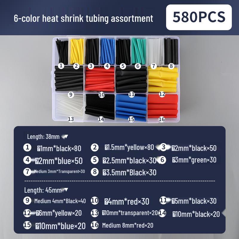 Adhesive Heat Shrink Tubes for Electricians - Thickened, 4x/5x Shrinkage, Insulating Sleeves for Wiring, Household Combo Box