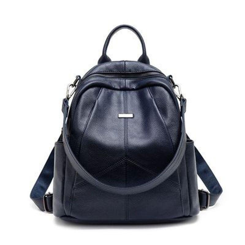 

Кожаный рюкзак женский 2024 Новое поступление Трендовый Вместительный Минималистичный Кожа первого слоя Крупный рогатый скот Модный Дорожный рюкзак Легче всего сочетать Blue