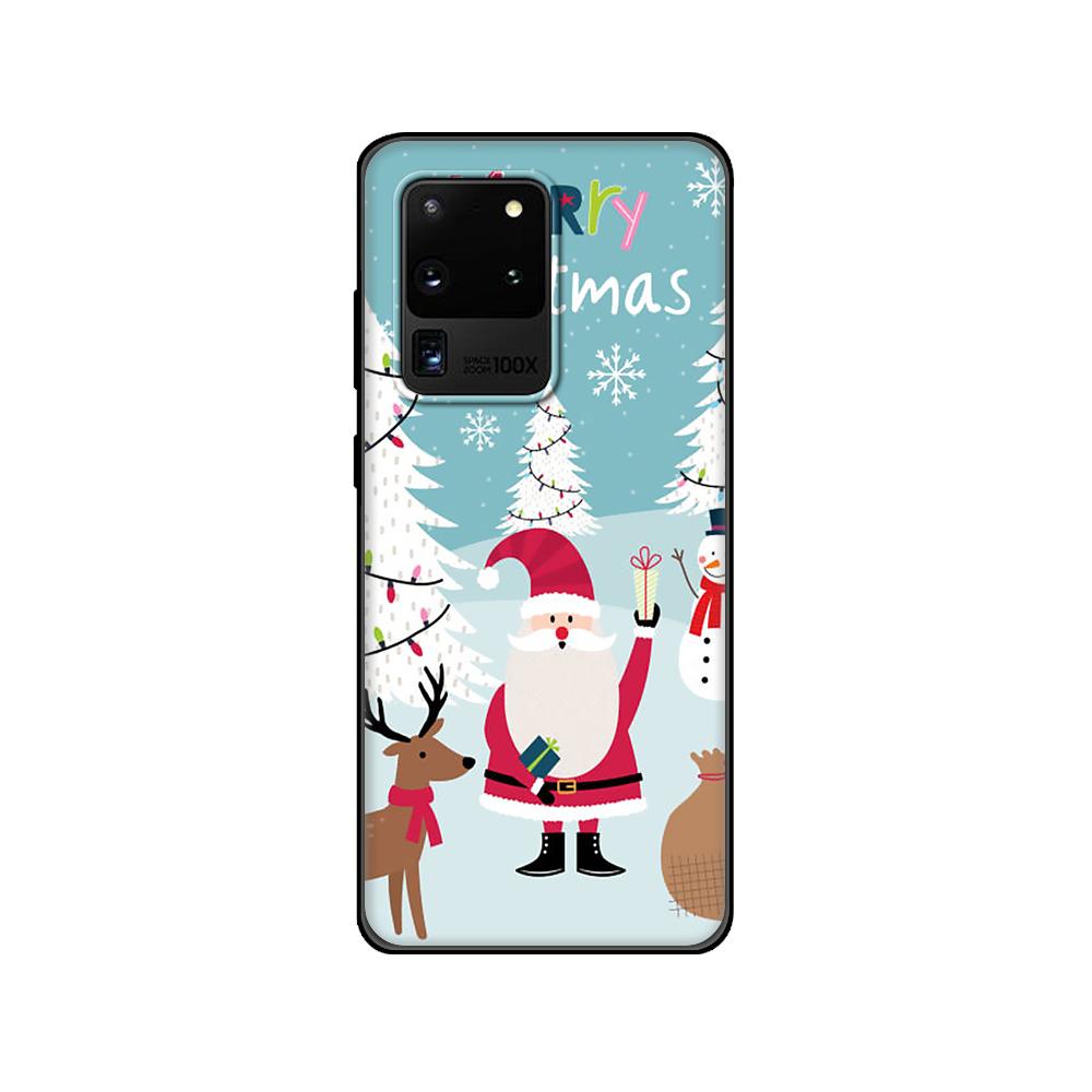 Black tpu Case For Samsung galaxy S20 /S20 PLUS/S20 ultra/S20+ /S20FE back cover Cute Christmas