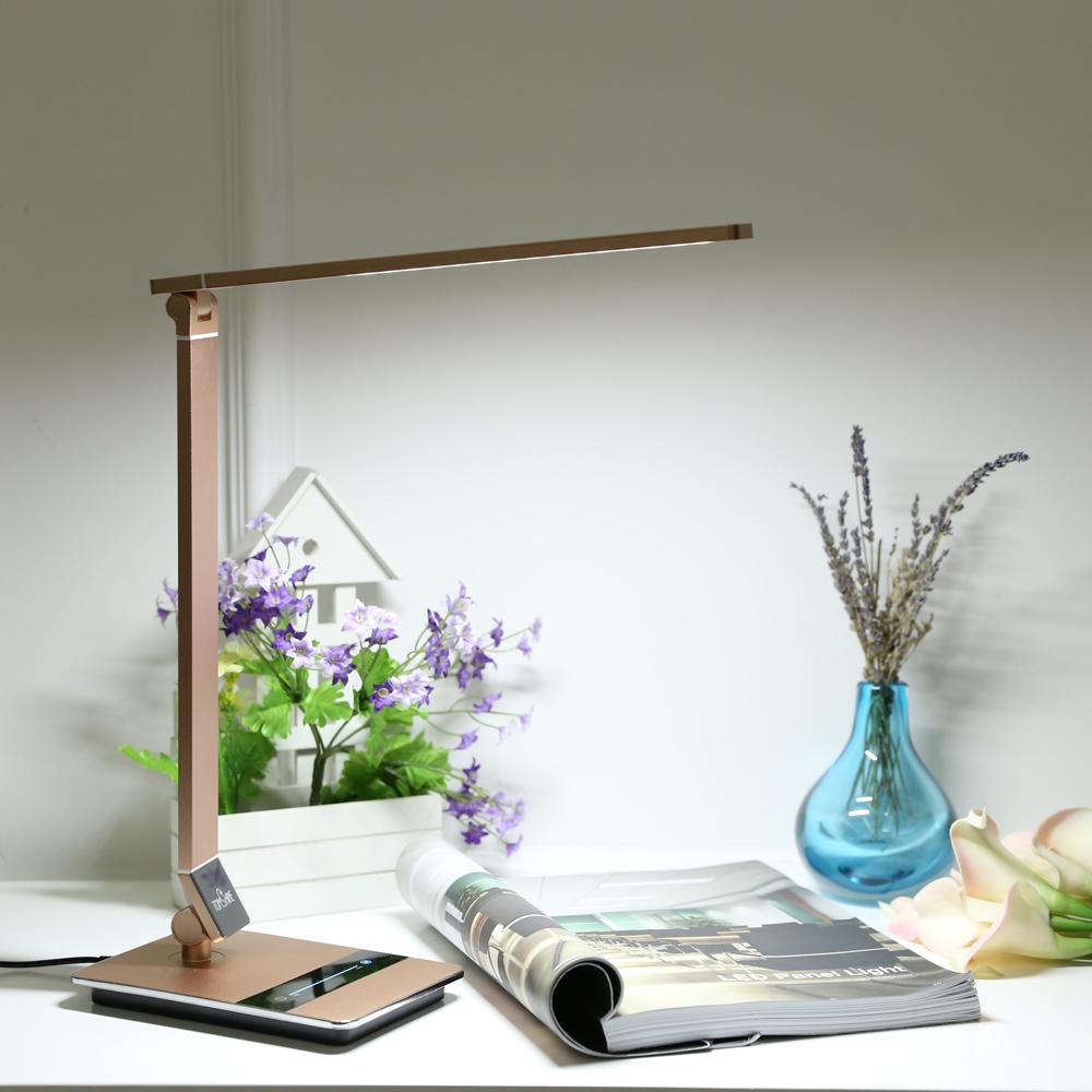 Tomshine Foldable Dimmable Touch Sensitive Control LED Desk Lamp 8.5W 500LM 3 Color Temperature 3000K 4500K 6000K Stepless   Brightness Eye-C