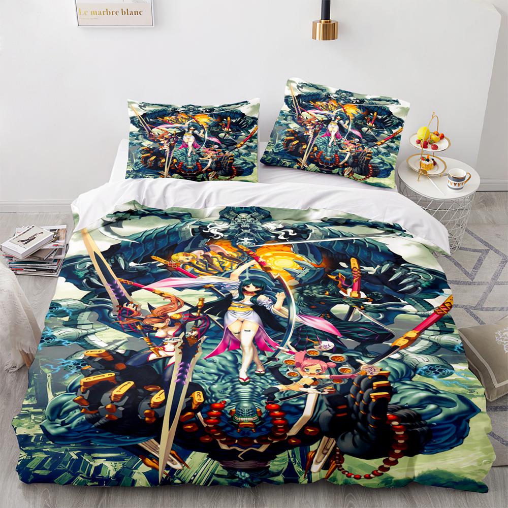 Kawaii Girl Bedding Set Single Twin Full Queen King Size Anime Girl Bed Set Aldult Kid Bedroom Duvetcover Sets 3D Pr Twin S