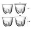 4pcs Sets Exquisite Glass Cup Tea Cup Shot Glass Transparent Drinking Glasses Light Luxury Wine Glass Party Elegant Glassware