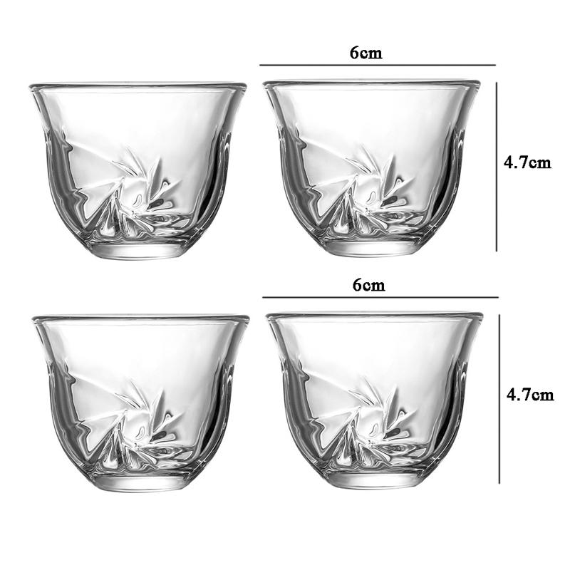4pcs Sets Exquisite Glass Cup Tea Cup Shot Glass Transparent Drinking Glasses Light Luxury Wine Glass Party Elegant Glassware