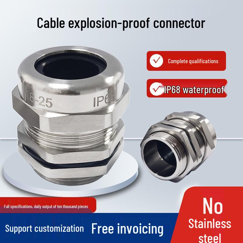 Waterproof Explosion-Proof Stainless Steel Cable Gland - Complies with National, British, and German Standards