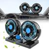 Summer Car Cooling Fan 360° Rotating Dual Head USB Rechargeable Seat Back Clip Fan Adjustable Neck Cooler Home Vehicle Accessory