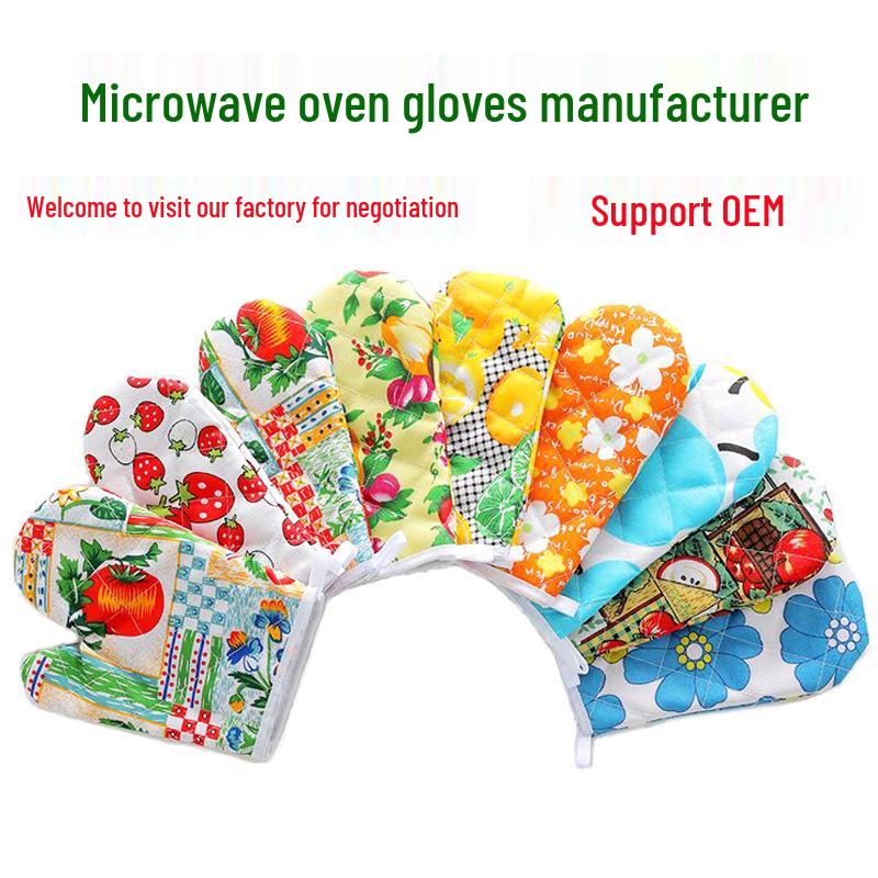 Heat-Resistant Microwave & Oven Gloves - Thickened Anti-Scald Insulation for Baking