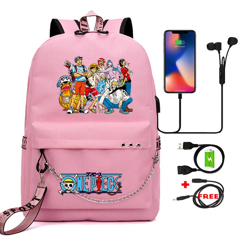 Anime One Piece Bookbag Teenage Backpack Unisex School Bag for Boy Girl Cartoon Printing Laptop Bagpack Back To School